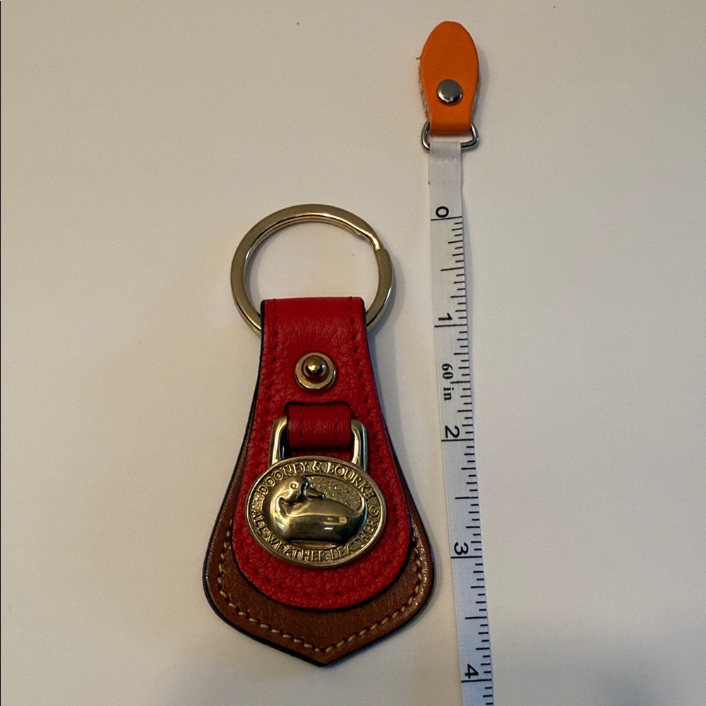 AUTUMN RED Dooney & Bourke Leather Keychain Key Fob